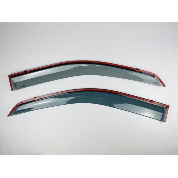 Дефлектори вікон Mercedes Vito W-447 Viano 2015+ з нерж. хром полоскою-1